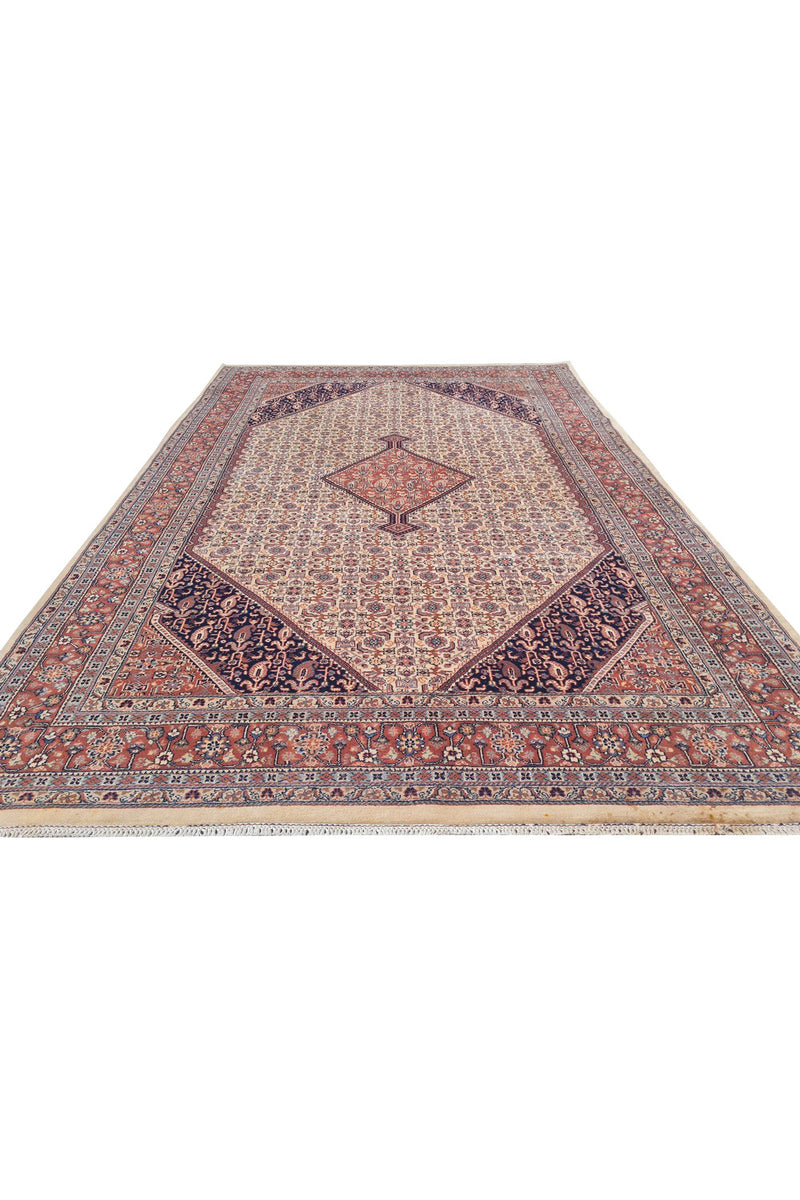 Authentic Hand Knotted Vintage Bijour Wool Area Rug 9.5 x 6.5 Ft (1444 Ger-4)