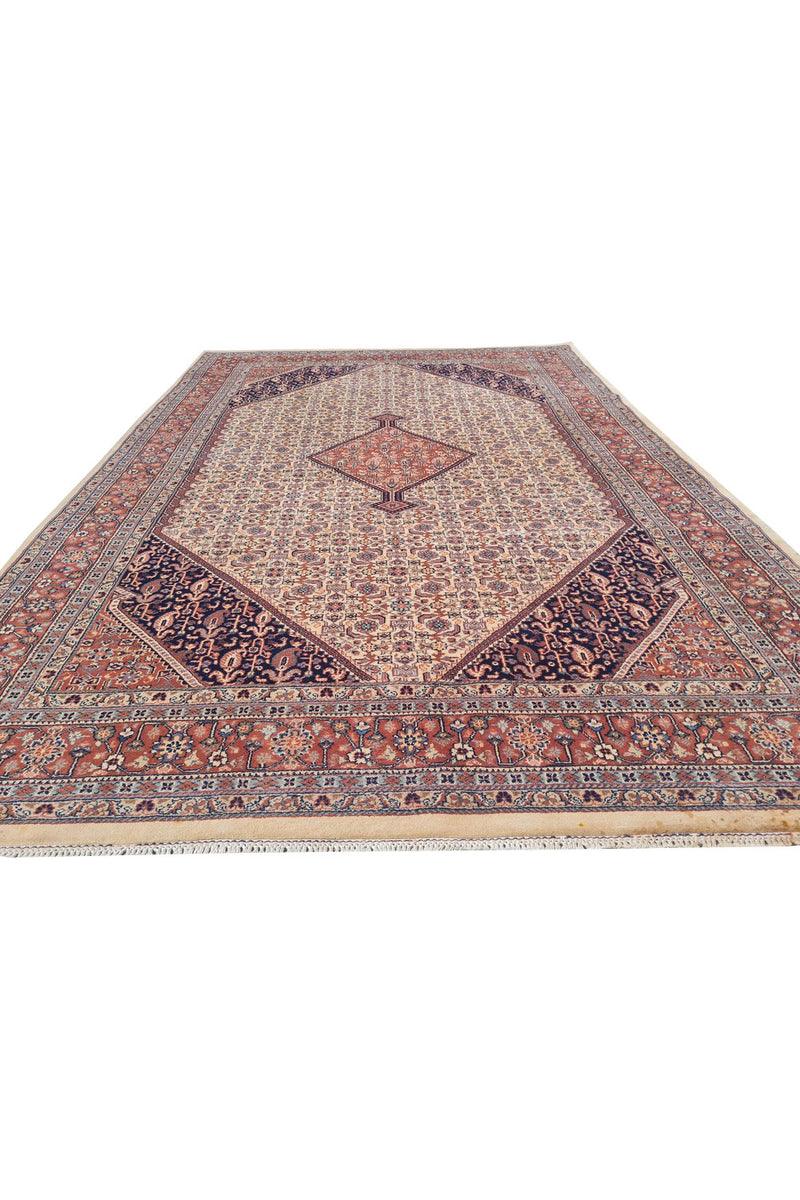 Authentic Hand Knotted Vintage Bijour Wool Area Rug 9.5 x 6.5 Ft (1444 Ger-4)