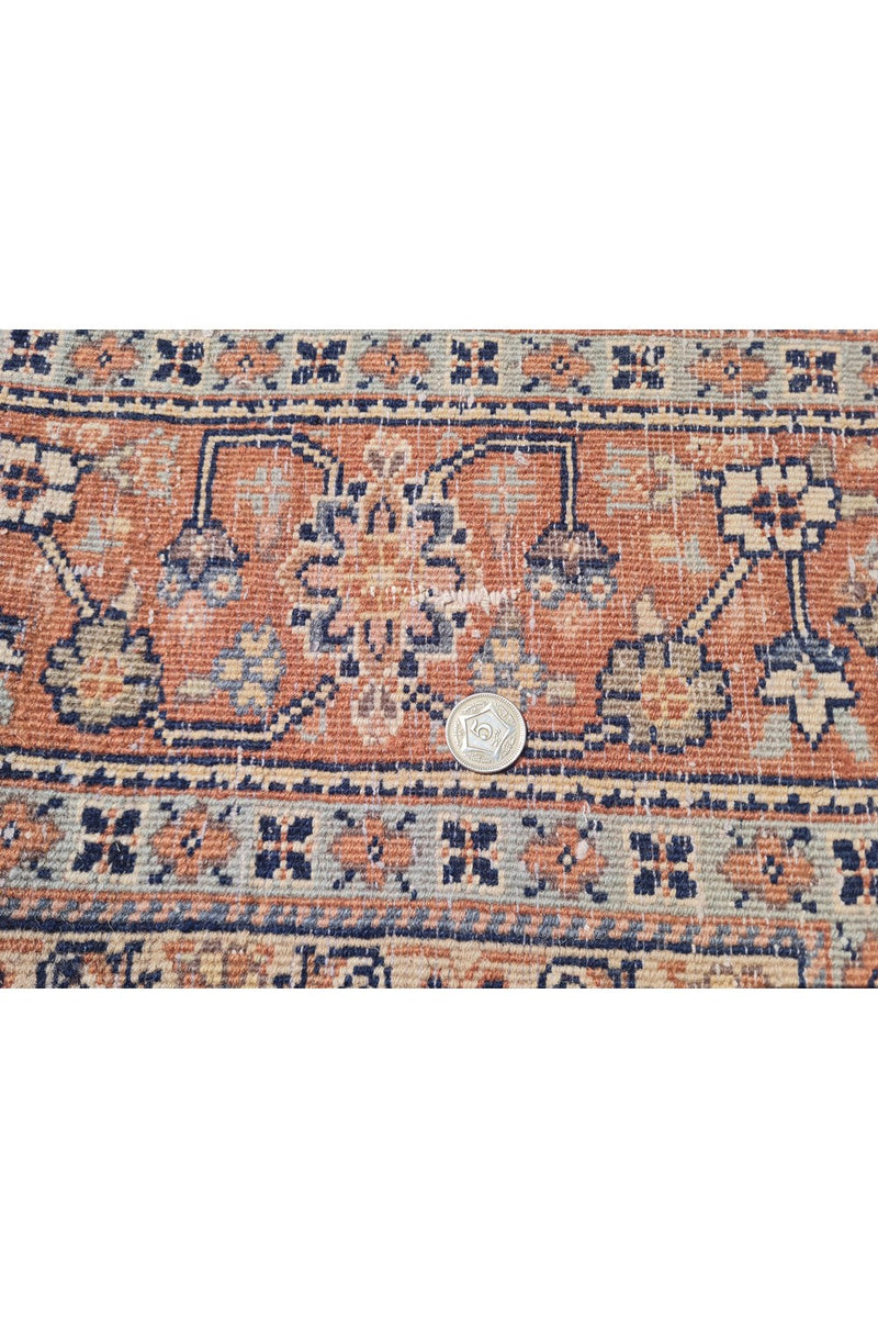 Authentic Hand Knotted Vintage Bijour Wool Area Rug 9.5 x 6.5 Ft (1444 Ger-4)