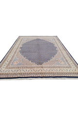 Authentic Hand Knotted Vintage Badam Gul Wool Area Rug 8.1 x 6.4 Ft (1445 Ger-4)
