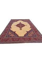 Authentic Hand Knotted Vintage Saroukh Wool Area Rug 10 x 7 Ft (1453 Ger-4)