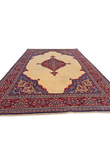Authentic Hand Knotted Vintage Saroukh Wool Area Rug 10 x 7 Ft (1453 Ger-4)