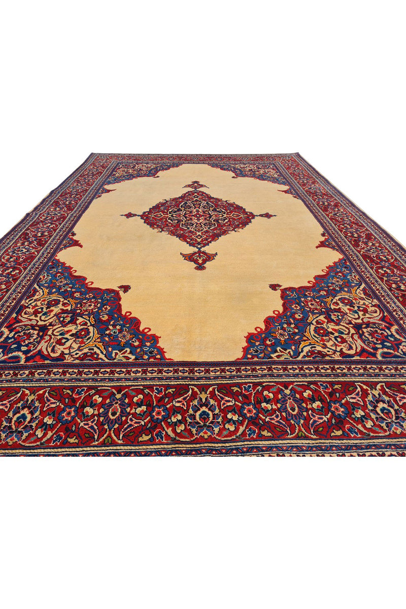 Authentic Hand Knotted Vintage Saroukh Wool Area Rug 10 x 7 Ft (1453 Ger-4)