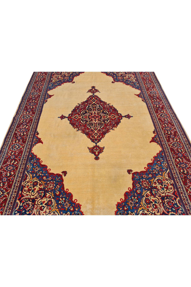 Authentic Hand Knotted Vintage Saroukh Wool Area Rug 10 x 7 Ft (1453 Ger-4)