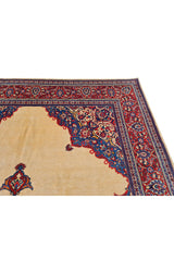 Authentic Hand Knotted Vintage Saroukh Wool Area Rug 10 x 7 Ft (1453 Ger-4)