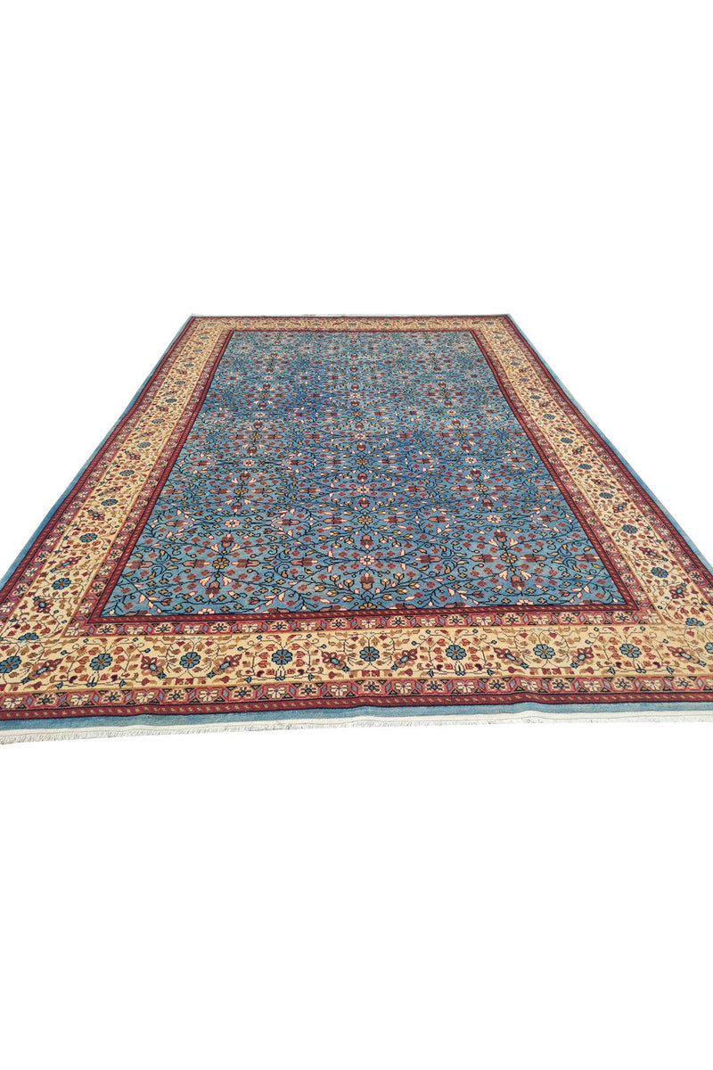 Authentic Hand Knotted Vintage Qaisery Wool Area Rug 9.6 x 6.8 Ft (1458 Ger-4)