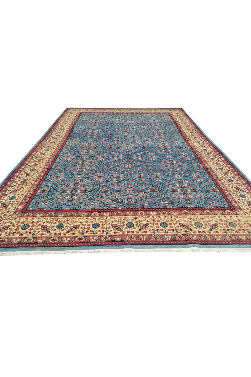 Authentic Hand Knotted Vintage Qaisery Wool Area Rug 9.6 x 6.8 Ft (1458 Ger-4)
