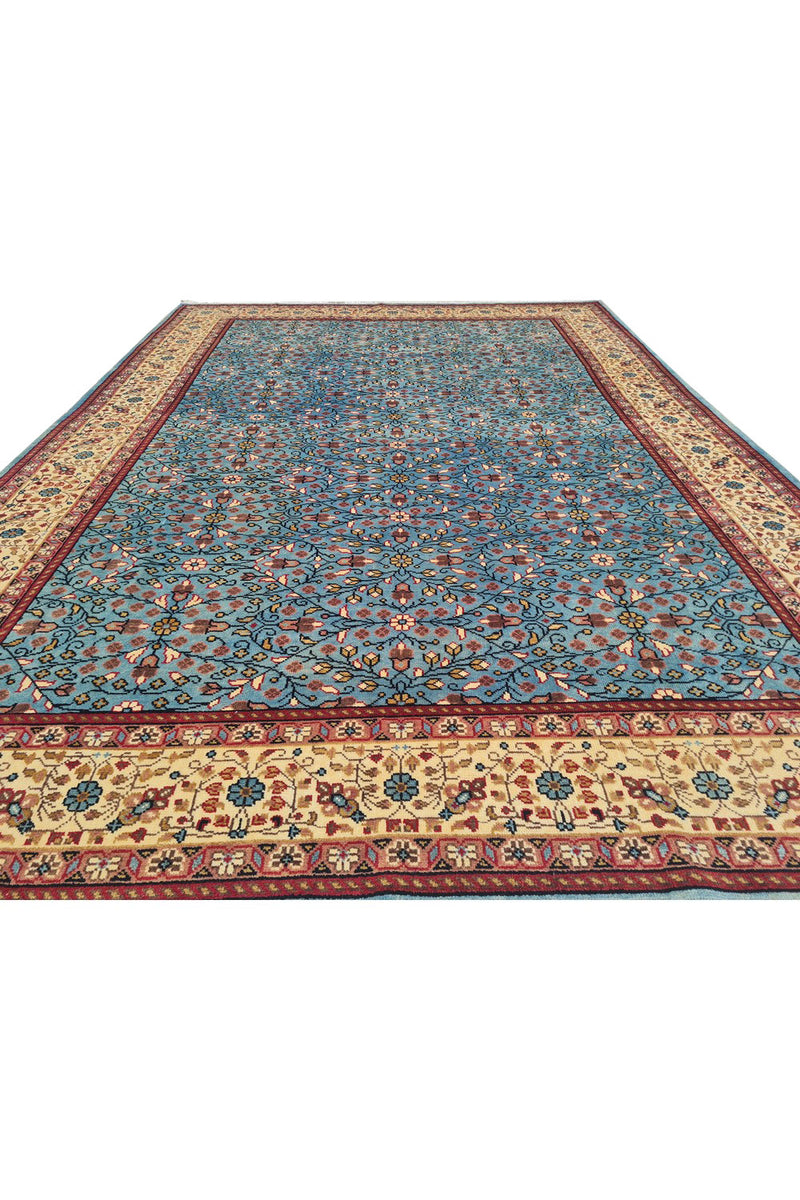 Authentic Hand Knotted Vintage Qaisery Wool Area Rug 9.6 x 6.8 Ft (1458 Ger-4)