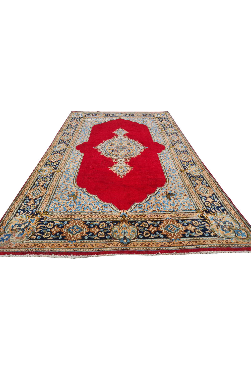 Authentic Hand Knotted Vintage Qirmoun Wool Area Rug 8 x 5 Ft (1463 Ger-4)