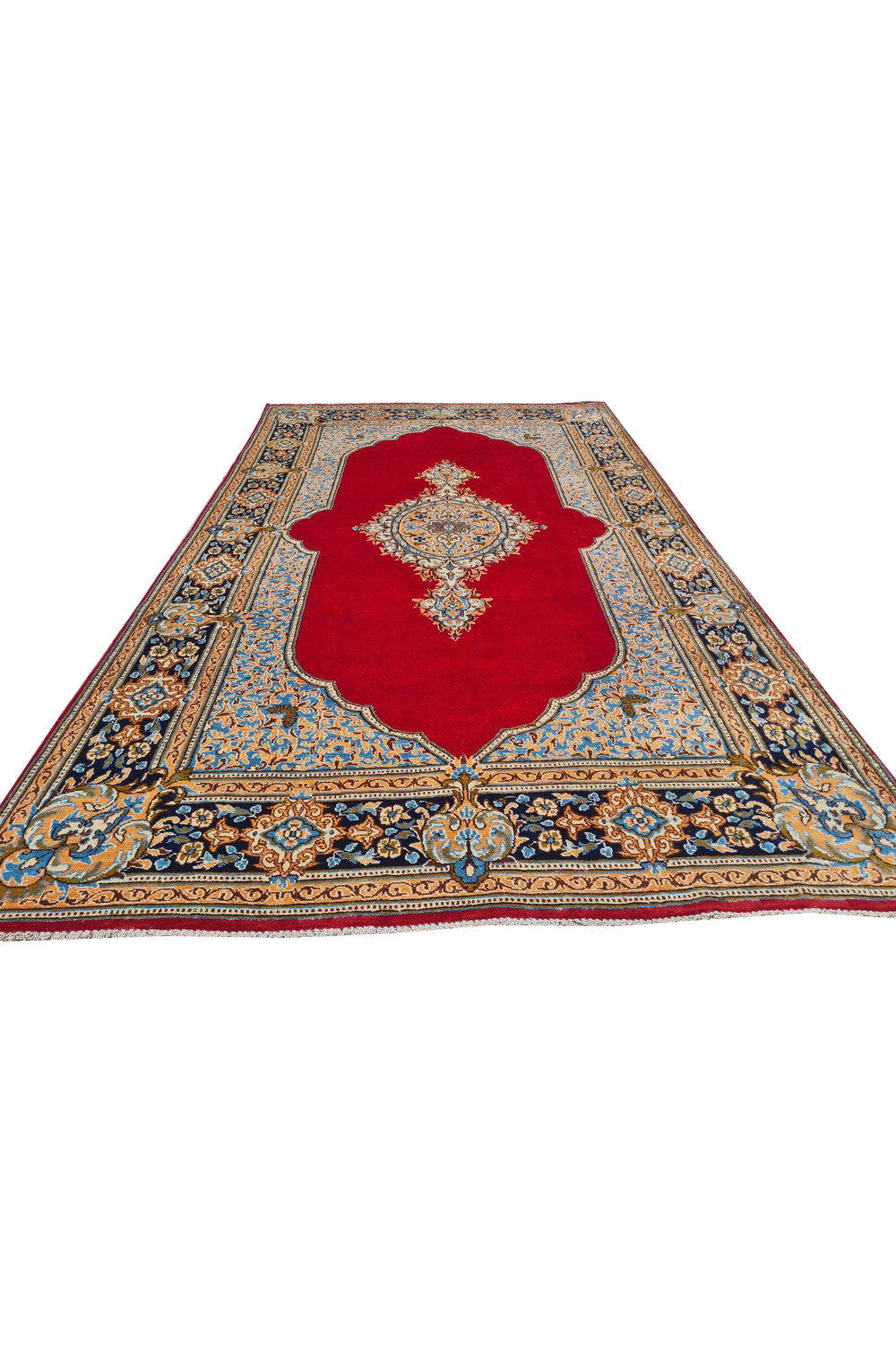 Authentic Hand Knotted Vintage Qirmoun Wool Area Rug 8 x 5 Ft (1463 Ger-4)