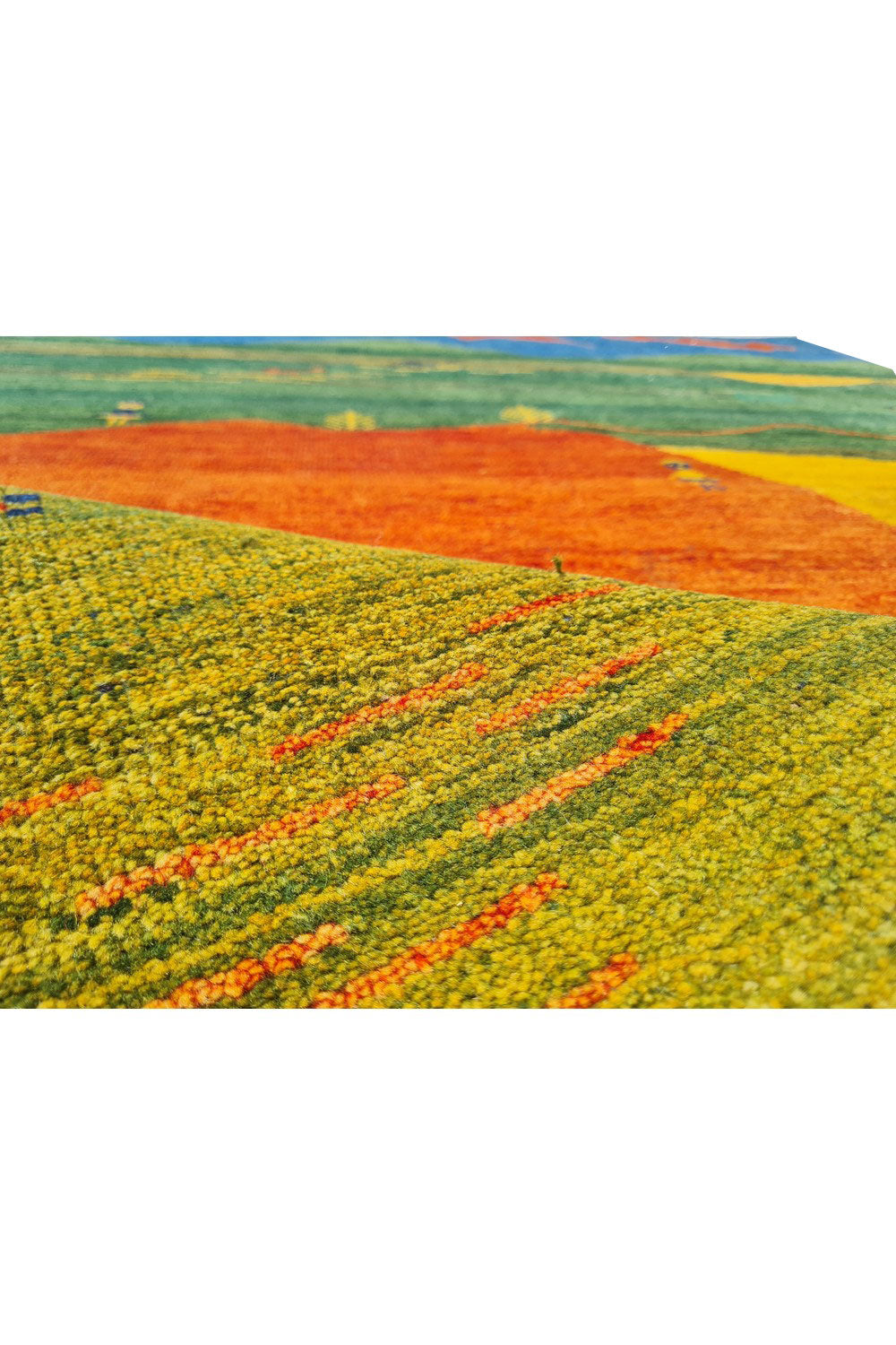 Authentic Hand Knotted Vintage Indo Gabbah Pictorial Wool Area Rug 7.5 x 5.7 Ft (1468 Ger-4)