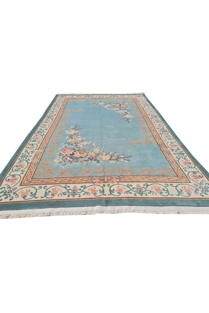 Authentic Hand Knotted Vintage Tibet Wool Area Rug 10 x 7 Ft (1469 Ger-4)