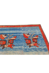 Authentic Hand Knotted Vintage Kurdi Wool Area Rug 9.10 x 7.0 Ft (1474 Ger-4)