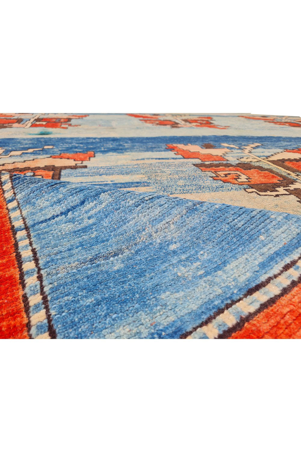 Authentic Hand Knotted Vintage Kurdi Wool Area Rug 9.10 x 7.0 Ft (1474 Ger-4)