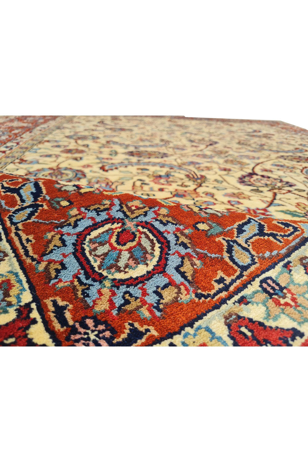 Authentic Hand Knotted Vintage Indo Wool Area Rug 8.0 x 5.9 Ft (1477 Ger-4)