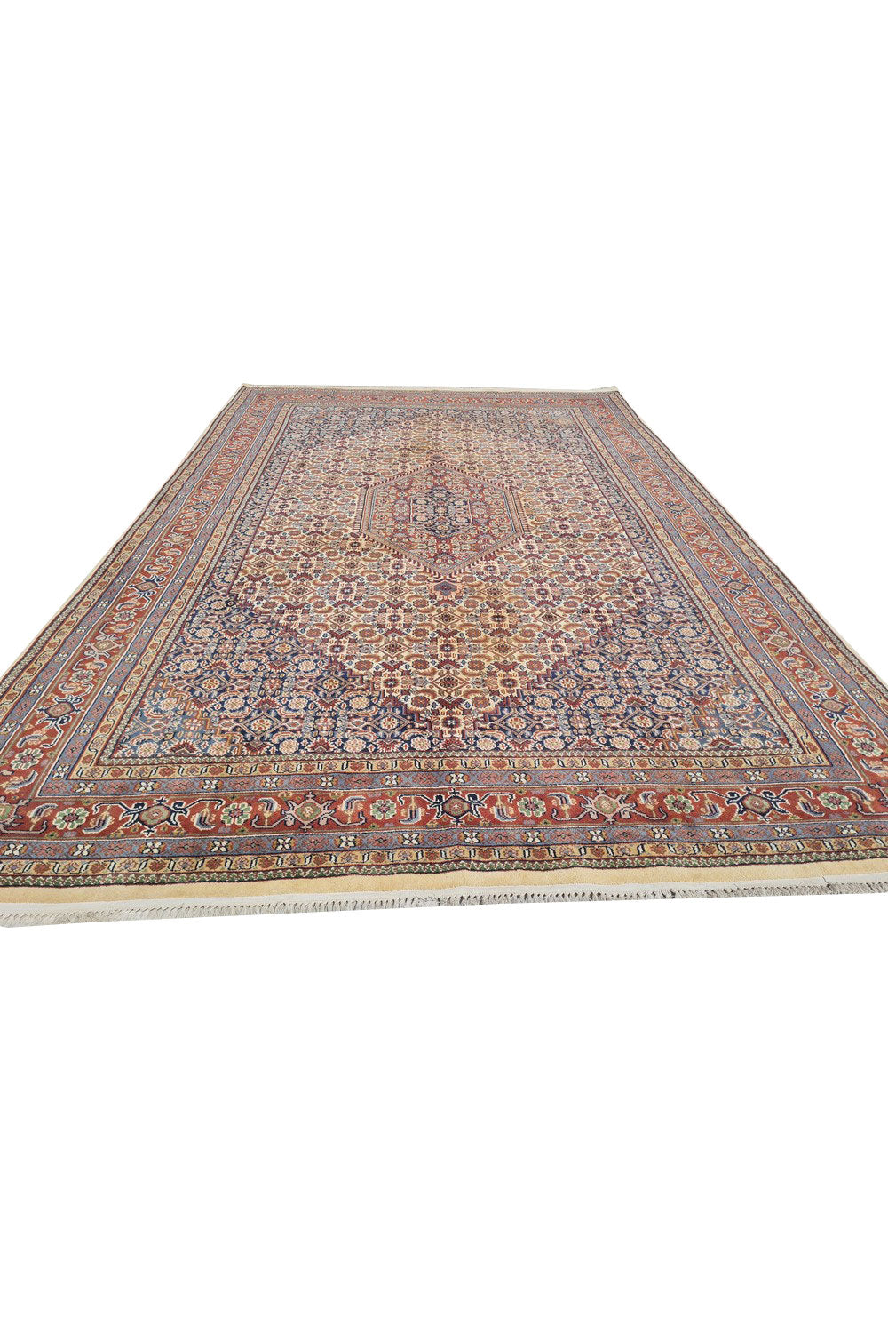 Authentic Hand Knotted Vintage Bijour Wool Area Rug 10.0 x 6.7 Ft (1480 Ger-4)