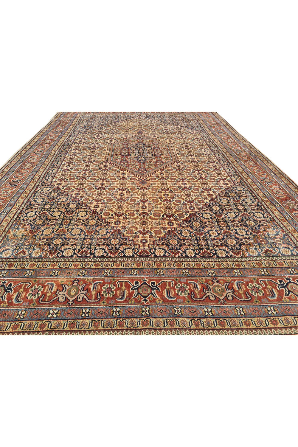 Authentic Hand Knotted Vintage Bijour Wool Area Rug 10.0 x 6.7 Ft (1480 Ger-4)