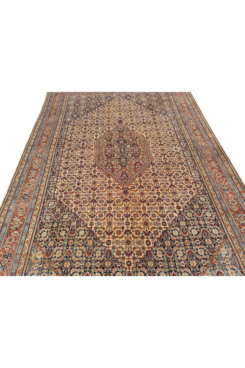 Authentic Hand Knotted Vintage Bijour Wool Area Rug 10.0 x 6.7 Ft (1480 Ger-4)