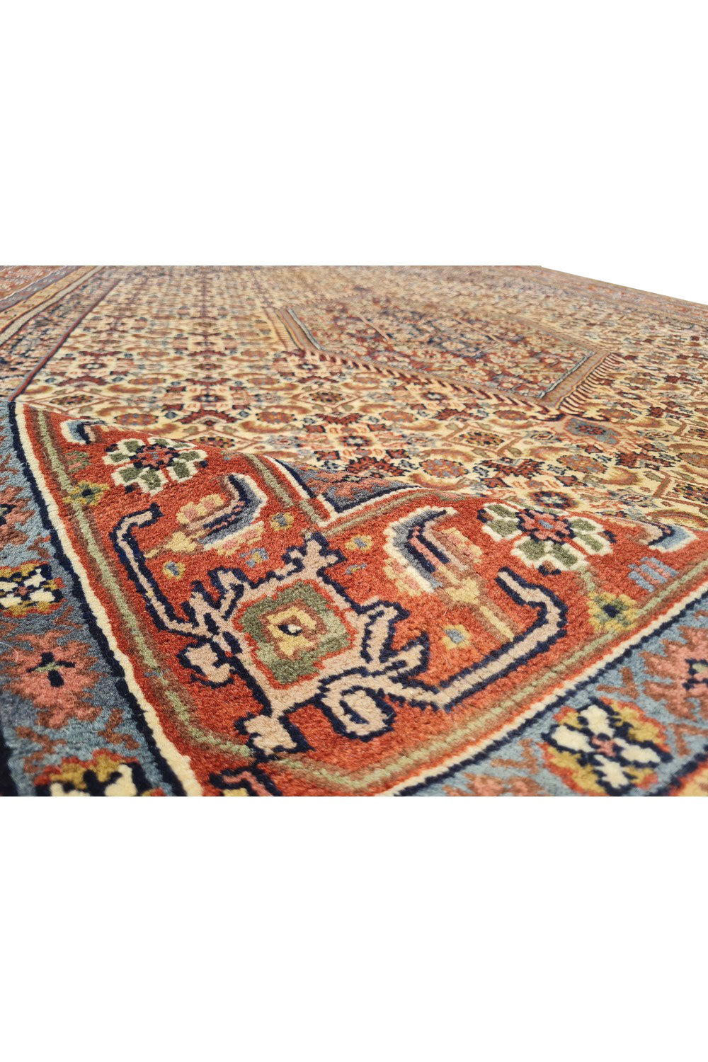 Authentic Hand Knotted Vintage Bijour Wool Area Rug 10.0 x 6.7 Ft (1480 Ger-4)