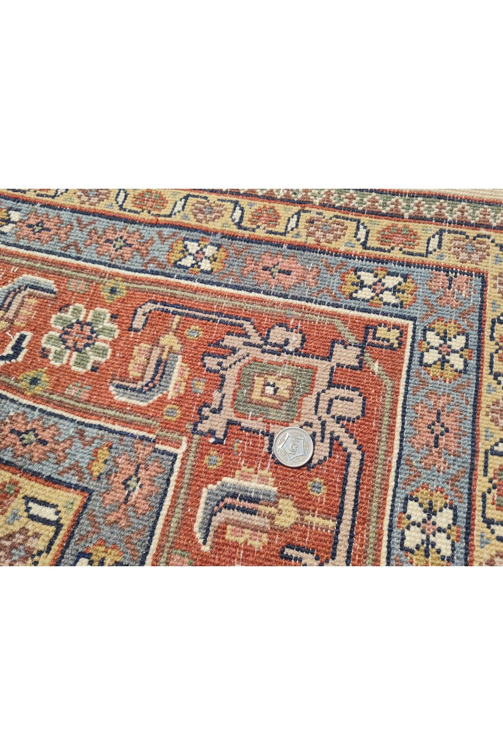 Authentic Hand Knotted Vintage Bijour Wool Area Rug 10.0 x 6.7 Ft (1480 Ger-4)