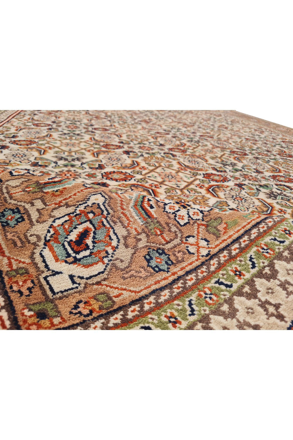 Authentic Hand Knotted Vintage Indo Wool Area Rug 8.2 x 6.2 Ft (1481 Ger-4)