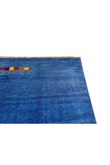 Authentic Hand Knotted Vintage Indo Gabbah Pictorial Wool Area Rug 8.0 x 5.9 Ft (1482 Ger-4)