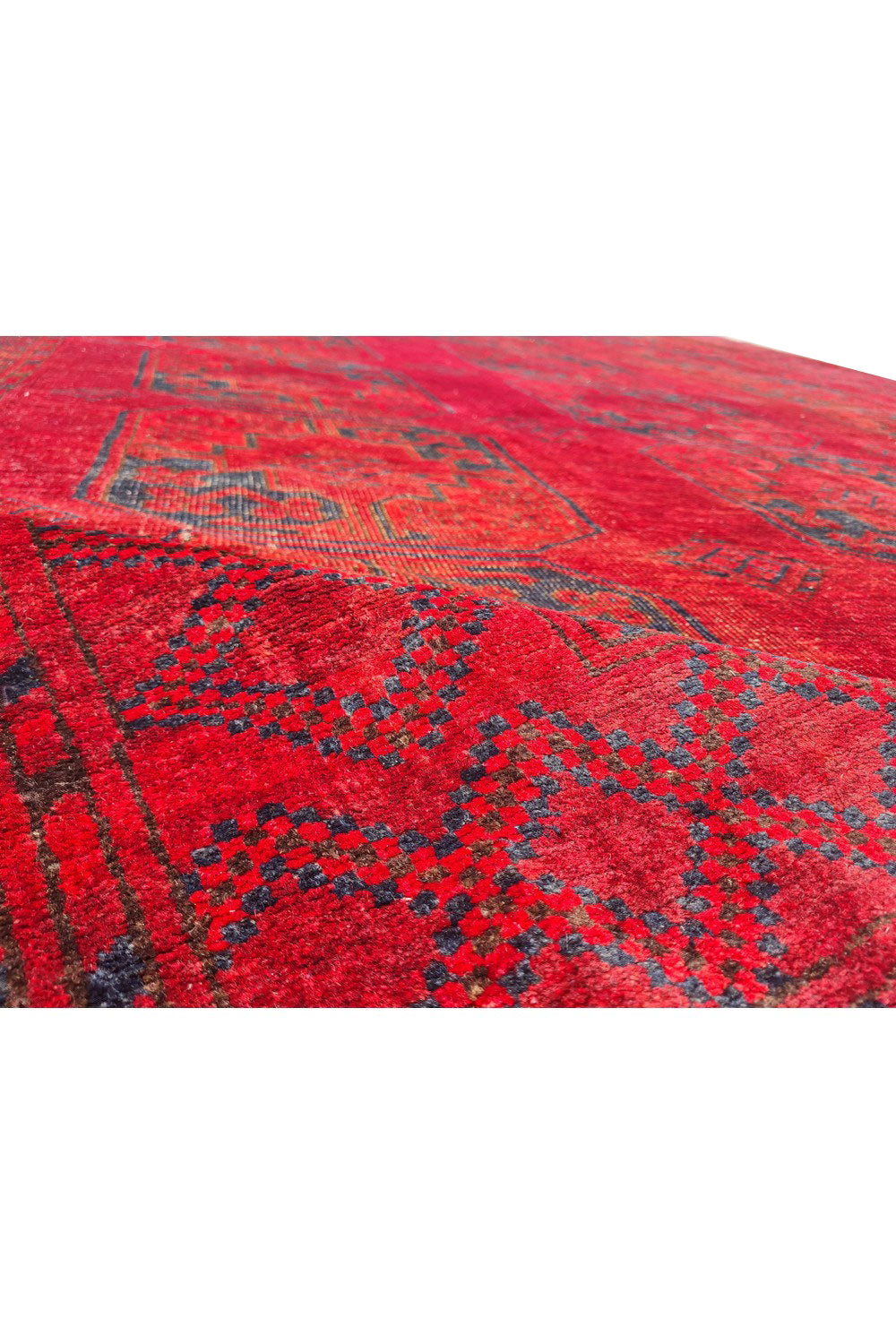 Authentic Hand Knotted Antique Afghan Turkmen Felpah Wool Area Rug 11.5 x 8.0 Ft (1485 Ger-4)