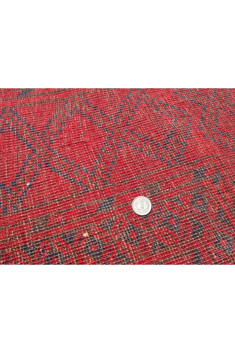 Authentic Hand Knotted Antique Afghan Turkmen Felpah Wool Area Rug 11.5 x 8.0 Ft (1485 Ger-4)