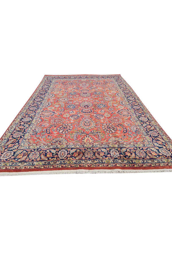 Authentic Hand Knotted Vintage Hareez Wool Area Rug 7.11 x 5.5 Ft (1486 Ger-4)