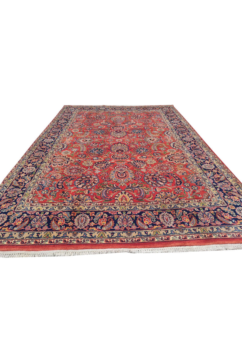 Authentic Hand Knotted Vintage Hareez Wool Area Rug 7.11 x 5.5 Ft (1486 Ger-4)