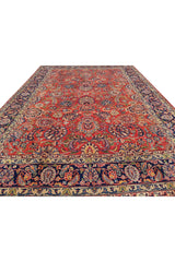 Authentic Hand Knotted Vintage Hareez Wool Area Rug 7.11 x 5.5 Ft (1486 Ger-4)