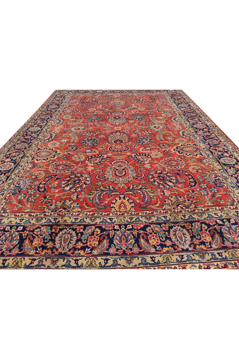 Authentic Hand Knotted Vintage Hareez Wool Area Rug 7.11 x 5.5 Ft (1486 Ger-4)