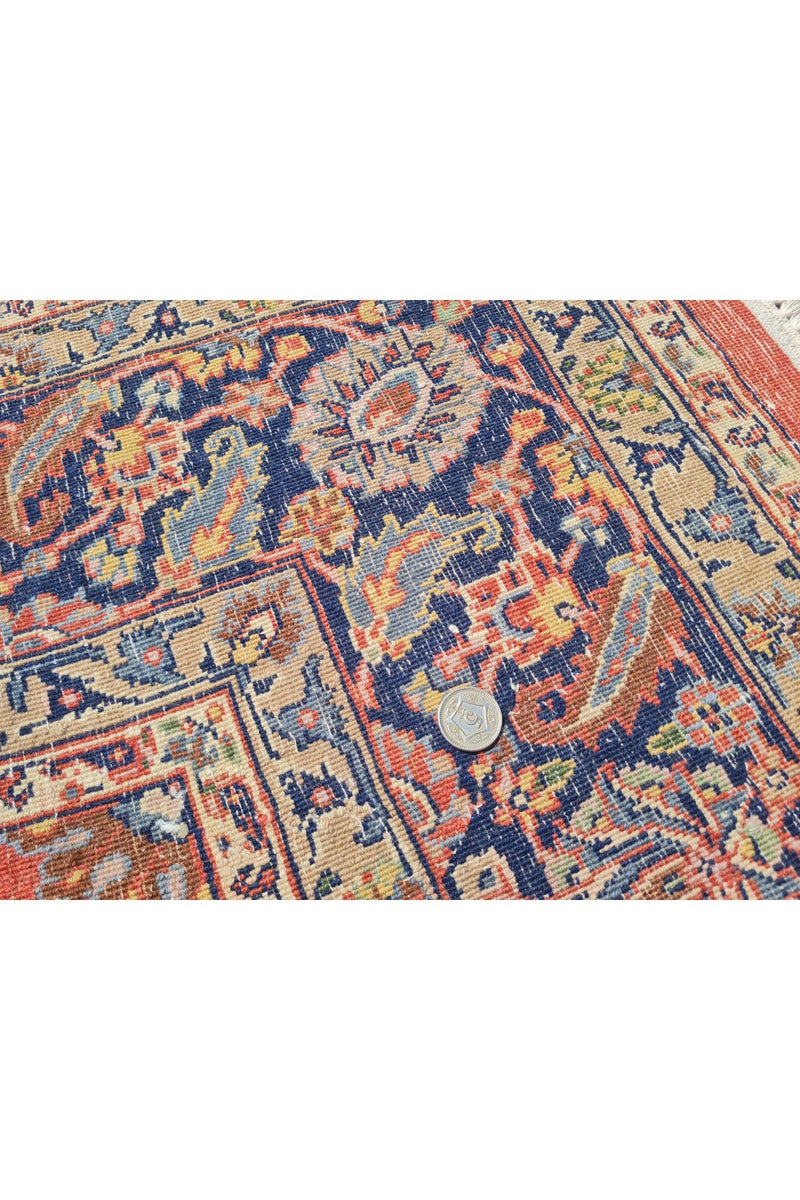 Authentic Hand Knotted Vintage Hareez Wool Area Rug 7.11 x 5.5 Ft (1486 Ger-4)