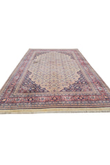 Authentic Hand Knotted Vintage Badam Gul Wool Area Rug 8.0 x 5.6 Ft (1487 Ger-4)