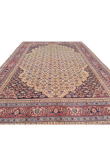 Authentic Hand Knotted Vintage Badam Gul Wool Area Rug 8.0 x 5.6 Ft (1487 Ger-4)