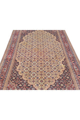 Authentic Hand Knotted Vintage Badam Gul Wool Area Rug 8.0 x 5.6 Ft (1487 Ger-4)