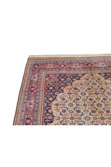 Authentic Hand Knotted Vintage Badam Gul Wool Area Rug 8.0 x 5.6 Ft (1487 Ger-4)