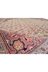 Authentic Hand Knotted Vintage Badam Gul Wool Area Rug 8.0 x 5.6 Ft (1487 Ger-4)