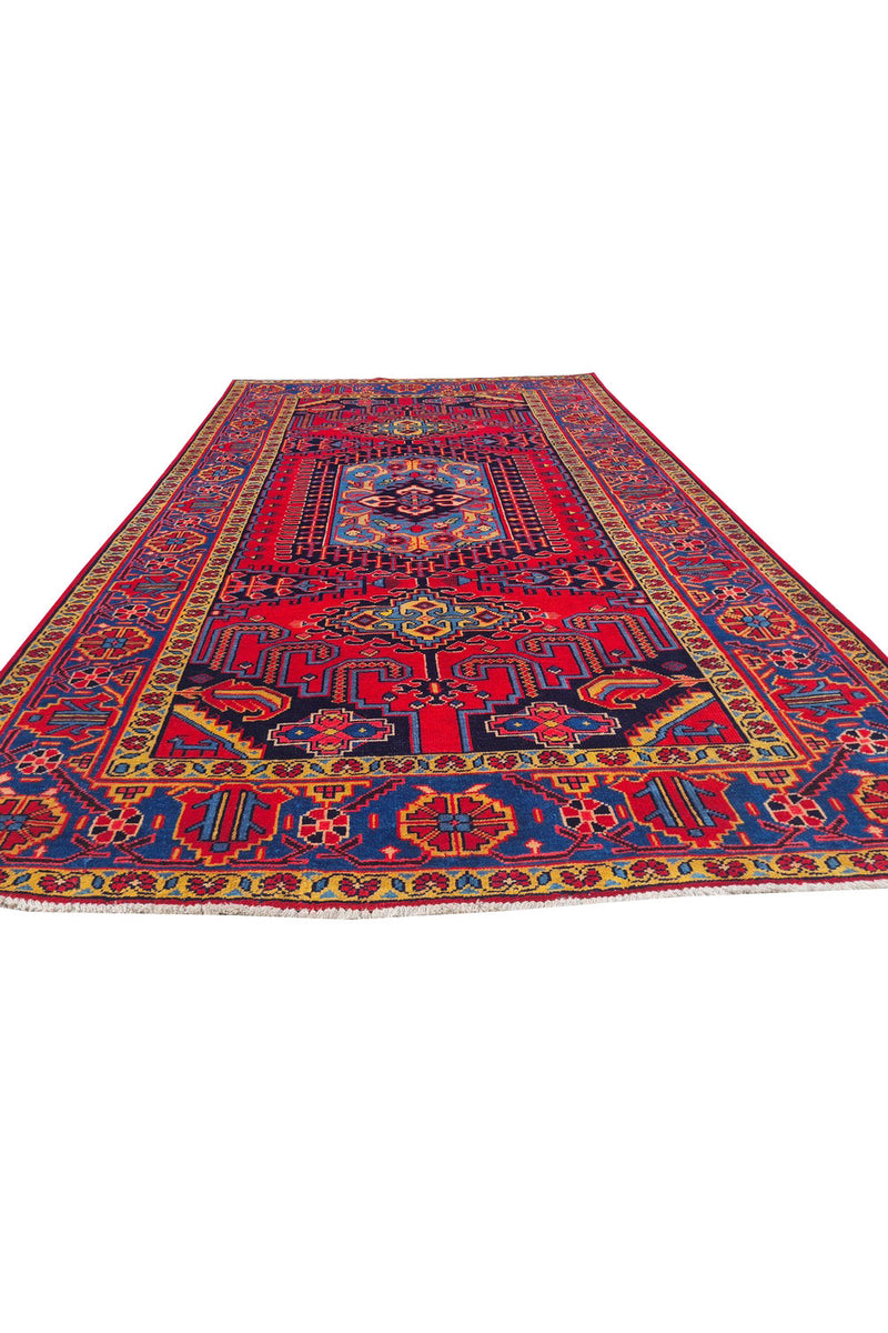 Authentic Hand Knotted Vintage Baghtiyaar Wool Area Rug 10.7 x 6.4 Ft (1489 Ger-4)