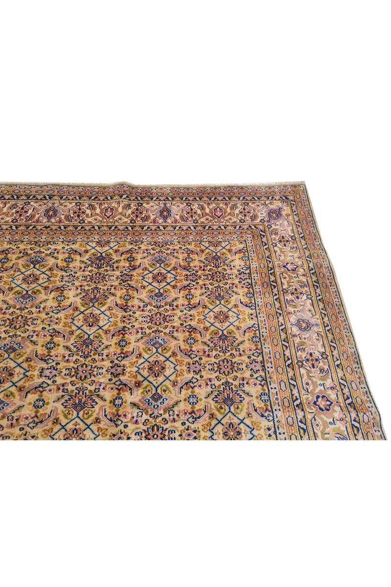 Authentic Hand Knotted Vintage Indo Wool Area Rug 10.4 x 7.6 Ft (1491 Ger-4)