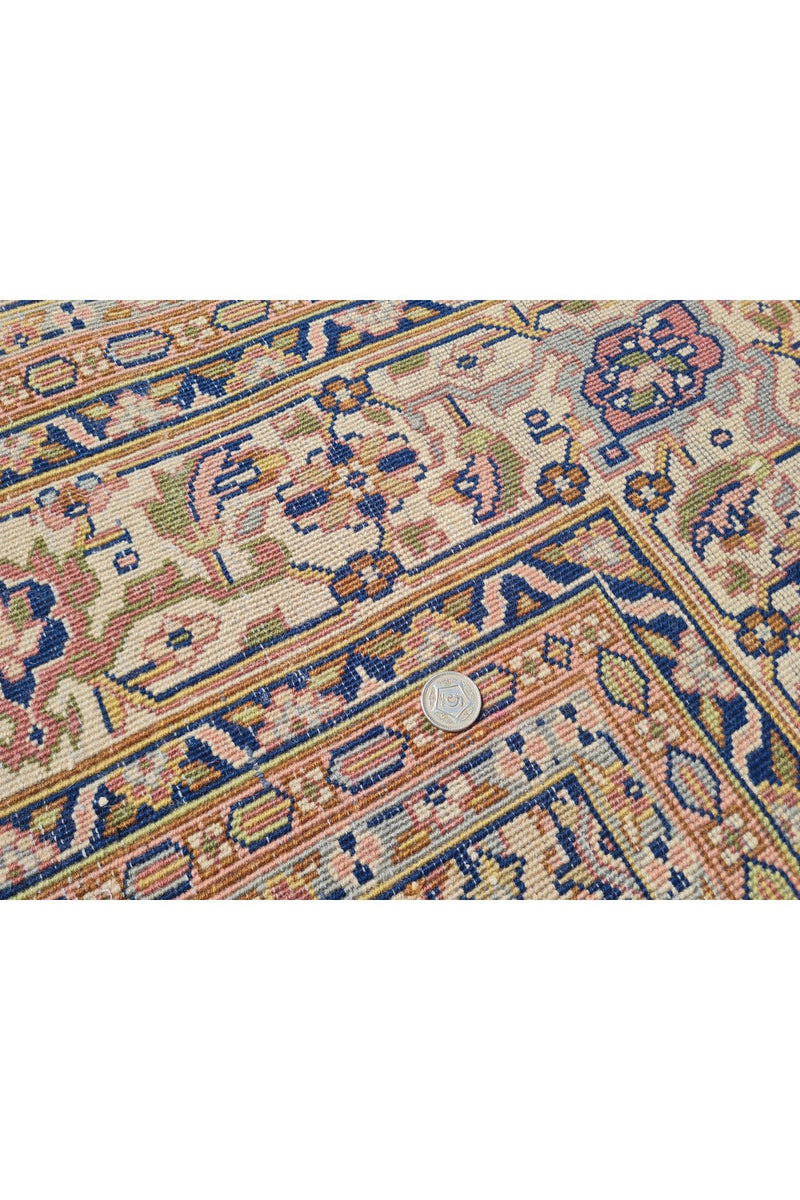 Authentic Hand Knotted Vintage Indo Wool Area Rug 10.4 x 7.6 Ft (1491 Ger-4)