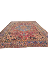Antique Hand Knotted Qashoun Wool Area Rug 12.4 x 9.6 Ft (1493 Ger-4)
