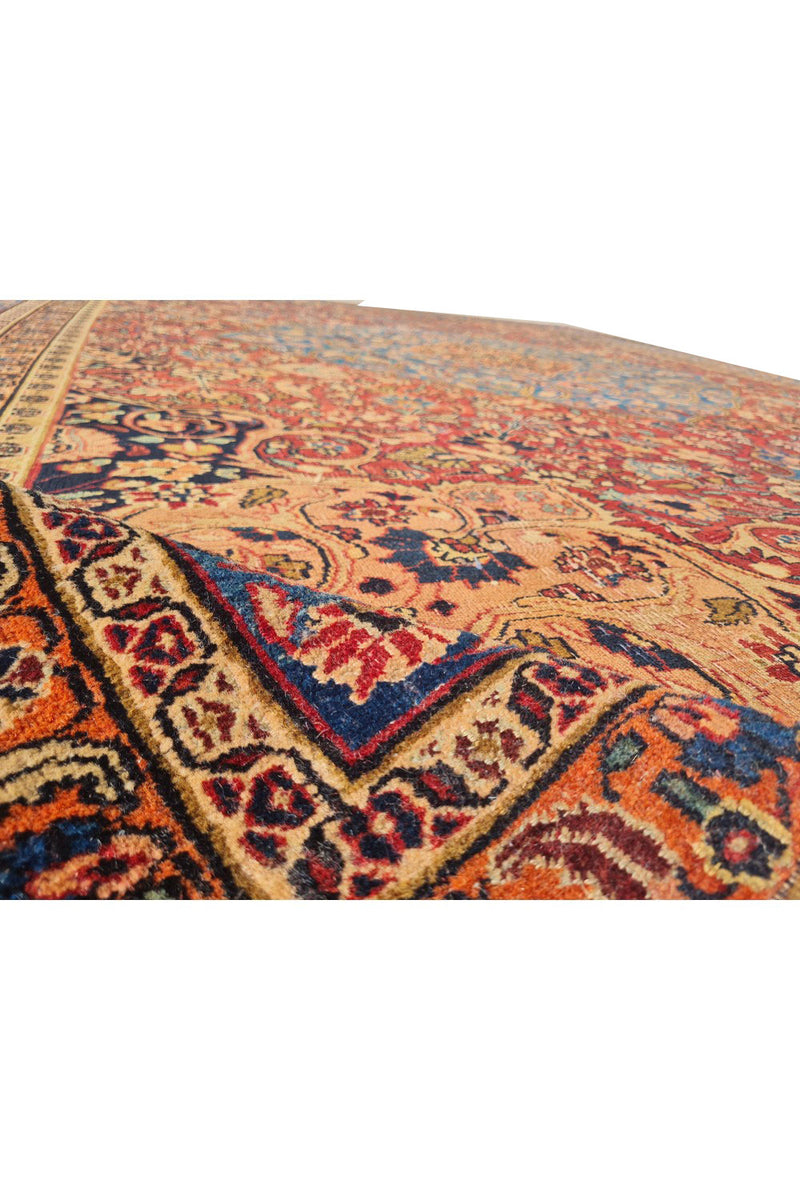 Antique Hand Knotted Qashoun Wool Area Rug 12.4 x 9.6 Ft (1493 Ger-4)