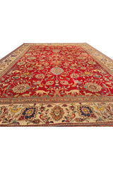 Authentic Hand Knotted Vintage Tabreez Wool Area Rug 13.7 x 9.10 Ft (1495 Ger-4)