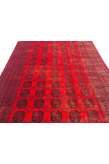 Authentic Hand Knotted Vintage Afghan Turkmen Felpah Wool Area Rug 11.7 x 8.3 Ft (1496 Ger-4)
