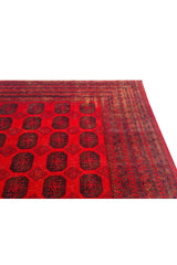 Authentic Hand Knotted Vintage Afghan Turkmen Felpah Wool Area Rug 11.7 x 8.3 Ft (1496 Ger-4)