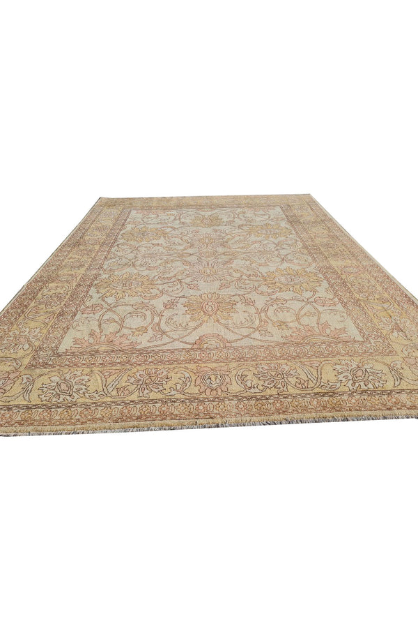 Authentic Hand Knotted Vintage Afghan Chobi Wool Area Rug 9.11 x 8.1 Ft (1497 Ger-4)