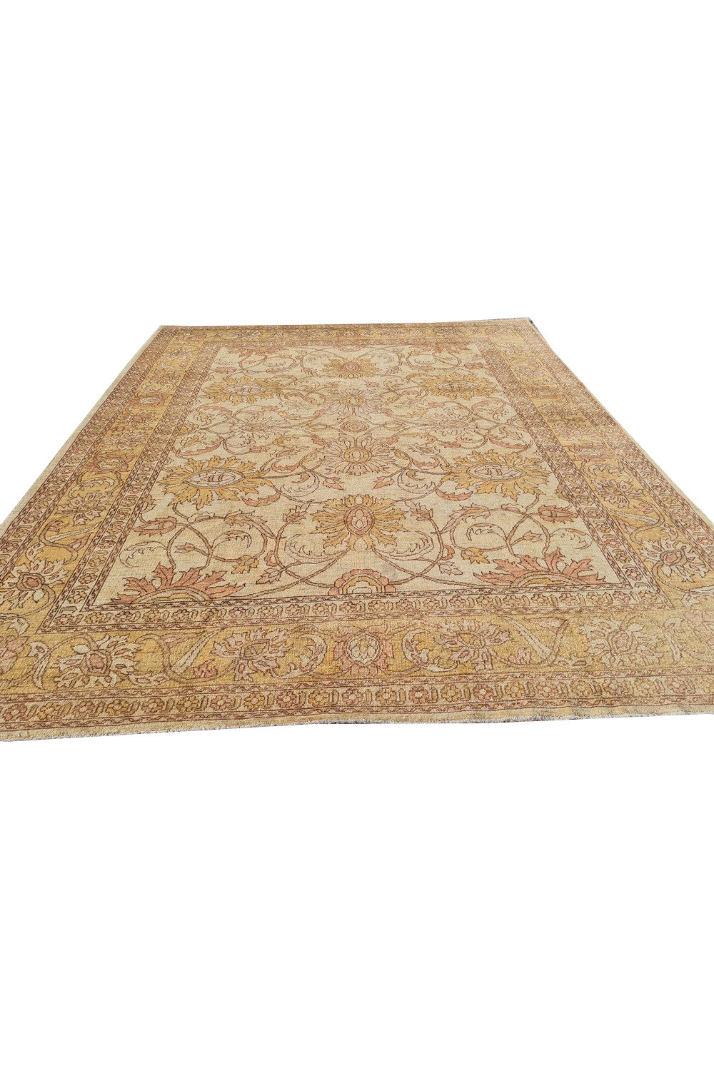 Authentic Hand Knotted Vintage Afghan Chobi Wool Area Rug 9.11 x 8.1 Ft (1497 Ger-4)