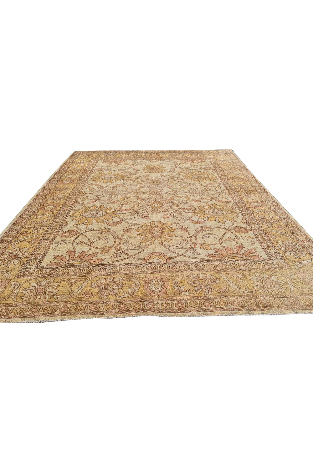 Authentic Hand Knotted Vintage Afghan Chobi Wool Area Rug 9.11 x 8.1 Ft (1497 Ger-4)