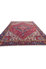 Authentic Hand Knotted Vintage Hareez Wool Area Rug 10.0 x 7.10 Ft (1499 Ger-4)